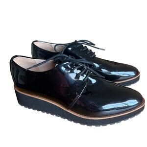 Aldo  Women’s Lovirede Oxford Wedge Shoes – Black Patent – Size 9